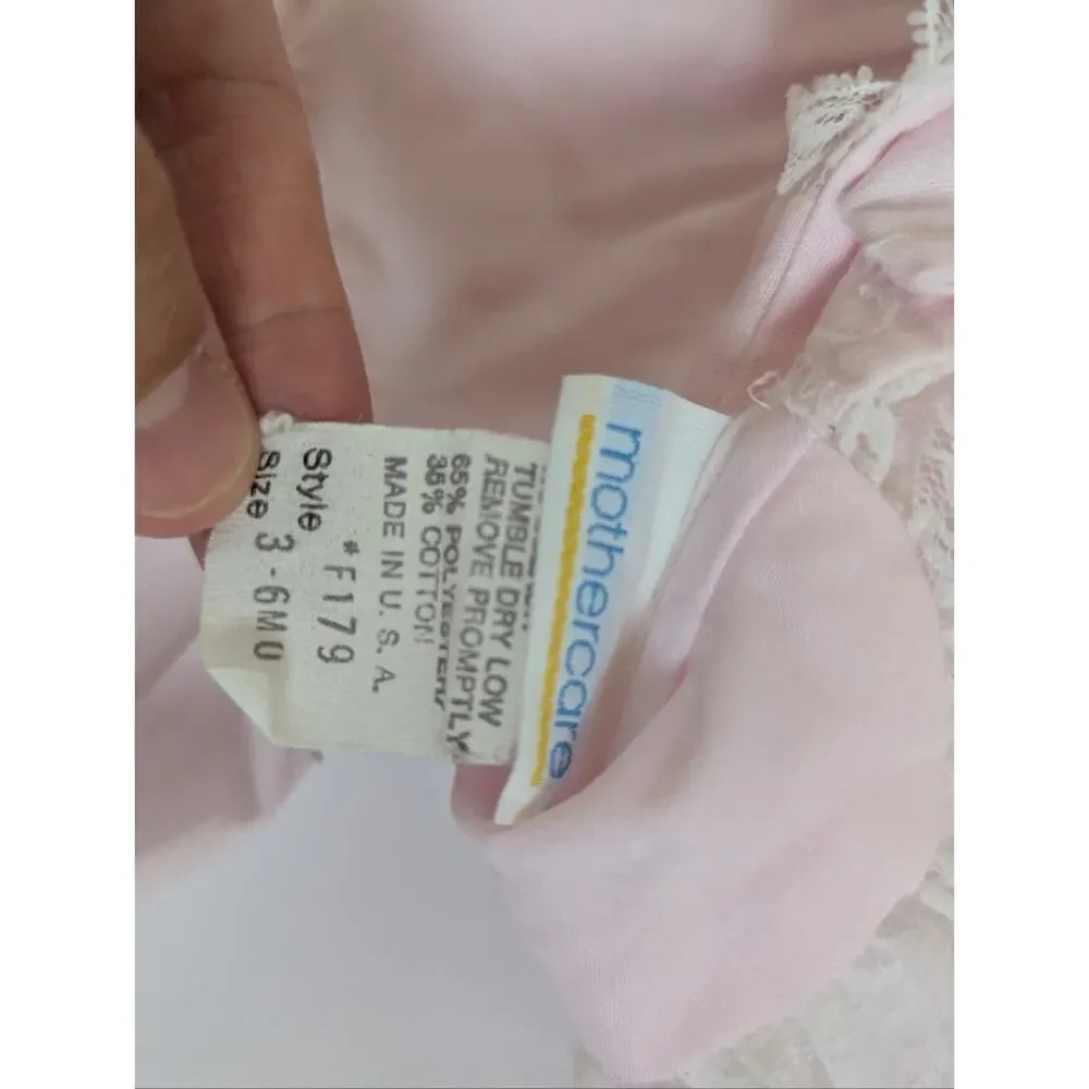 Vtg Mothercare 3-6m Pastel Pink Dress Girly